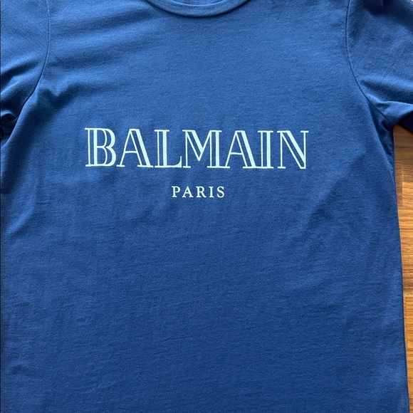 Balmain Silver Logo Button Navy Women’s Top - Picture 3 of 8